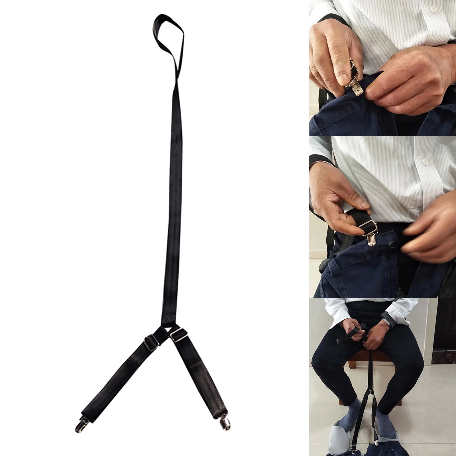 Clip Pull Dressing Aid Adjustable 23-41 Inches Pants Assist Strap Pants wearing Belt for Elderly Daily Living Dressing