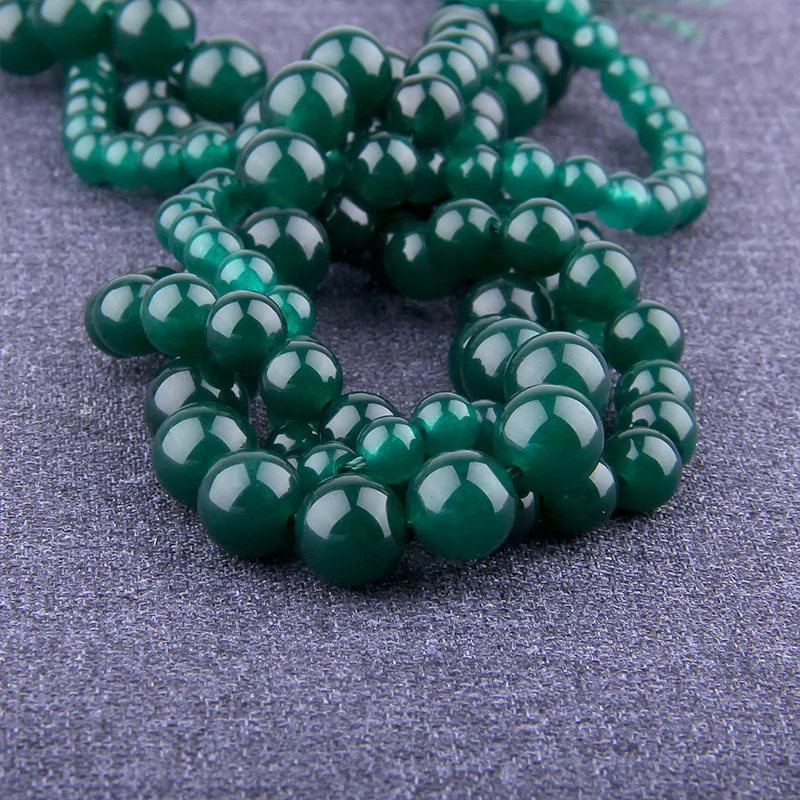 4-12 mm Natural A green blue jades beads smooth round spacer loose beads natural Chalcedony stone bead for jewelry making diy
