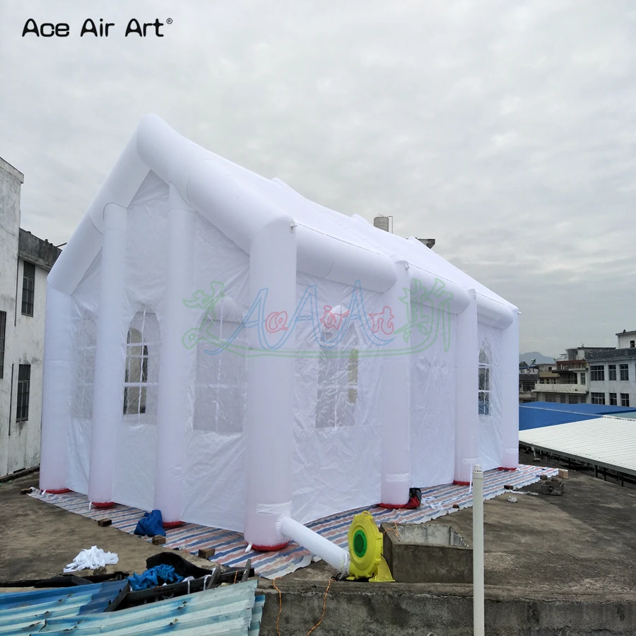 Commercial Large White Inflatable Wedding Tent  With Pointy Roof For Outdoor Party/Exhibitions /Camping Made By Ace Air Art