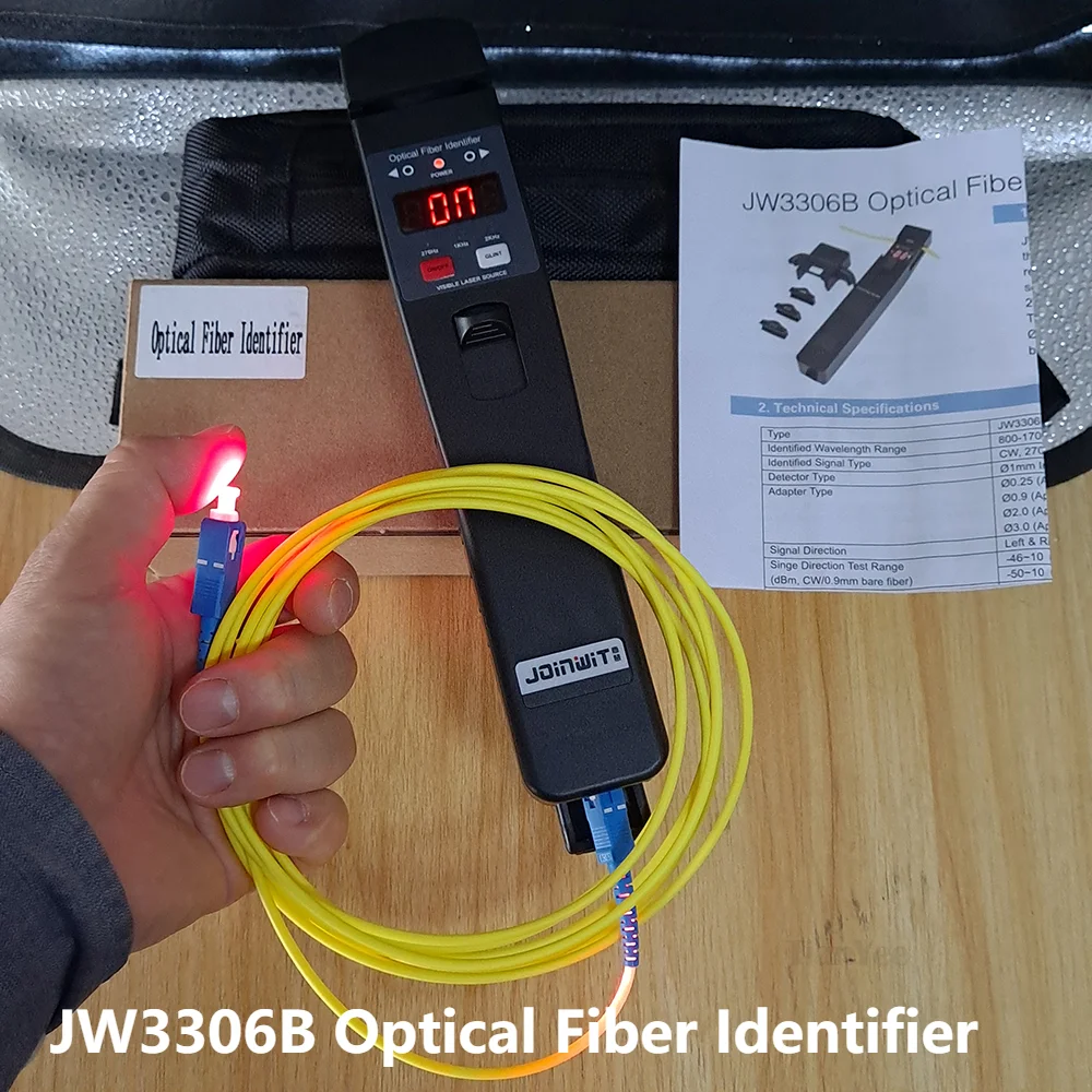 

JW3306B High quality One-Key Handheld Optical Fiber Identifier 250 2mm 3mm 800-1700nm 1310 1550nm 10mw VFL Direction Testor