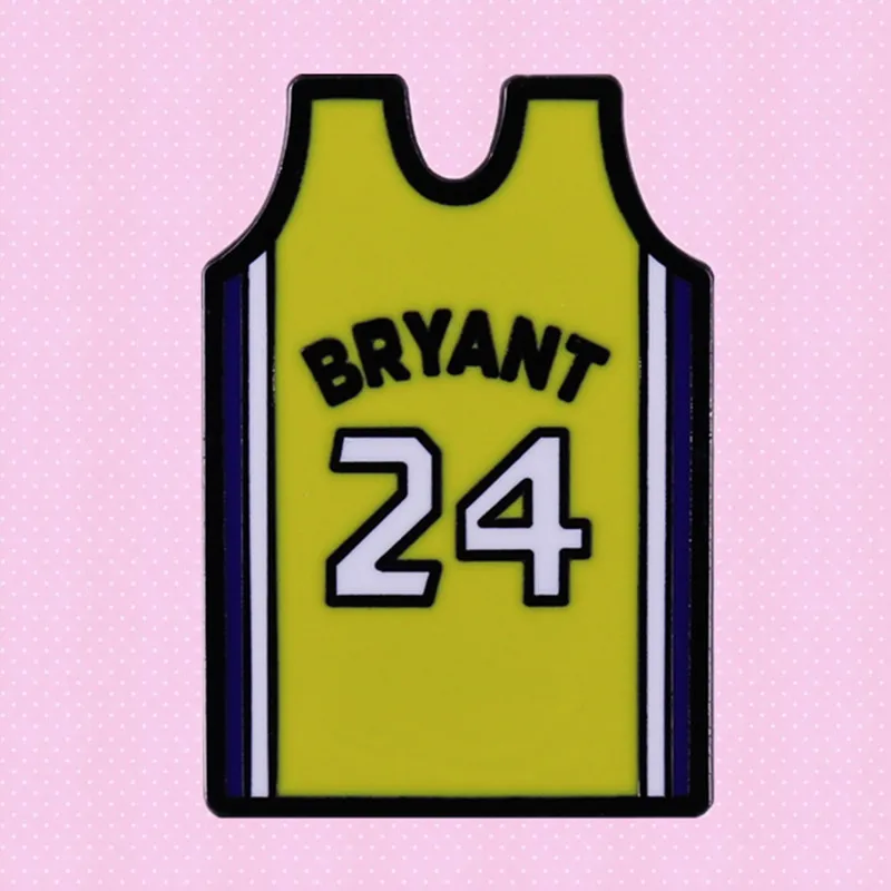 LA Lakers Black Mamba KB Bryant Basketball Star No.24 Jersey Enamel Pin Badge Brooch Souvenir Gift for Fans