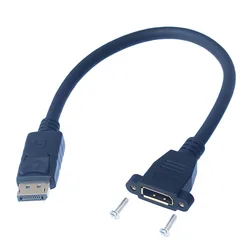 V1.2 4Kx2K DP male to female M/F displayport male to displayport female socket panel mount extension cable 0.2m