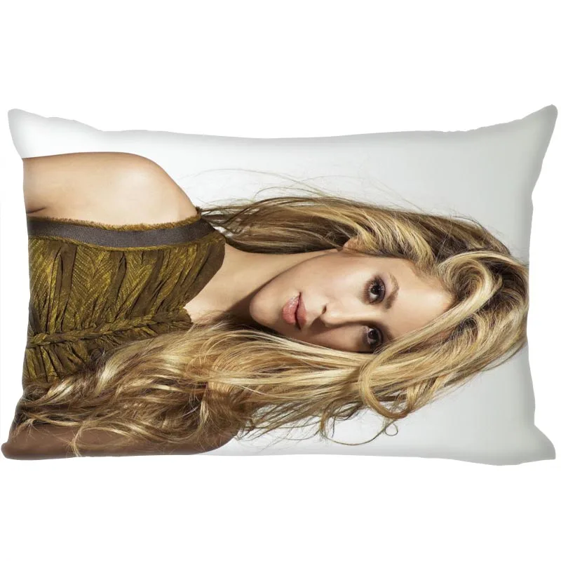 New Shakira Pillowcase Satin Fabric Bright Smooth Rectangle Zipper Pillow Cases Home Wedding Decorative For Friend Gift