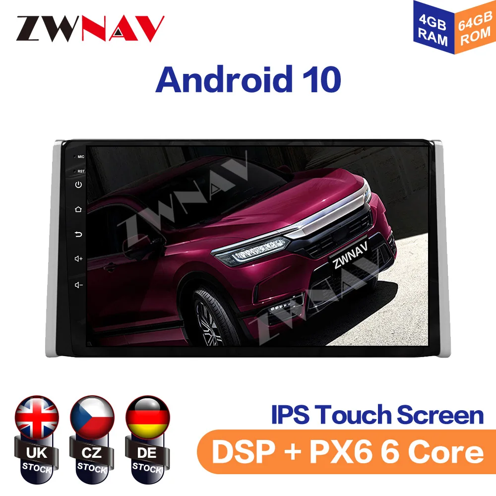 ZWNAV For Toyota RAV4 XA50 2019 2020 Android IPS Screen PX6 DSP Car No DVD GPS Multimedia Player Head Unit Radio Navi Audio