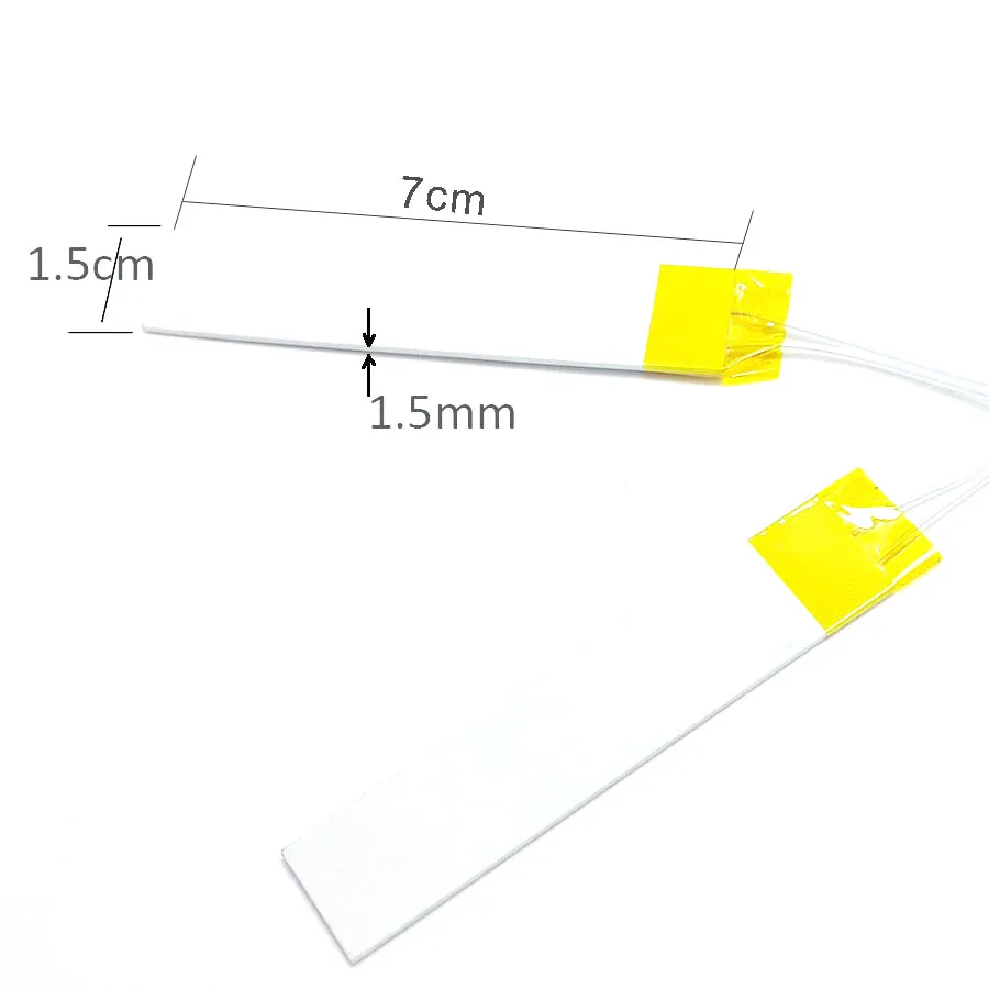 세라믹 가열 슬라이스, MCH 가열 시트, DIY 히터 배터리 히터, 500 도까지 건조 가능, 70*15mm, 로트당 3 개