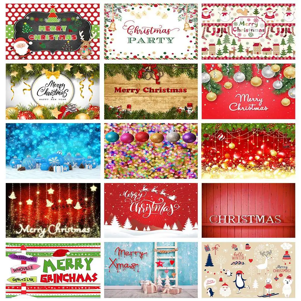 

Mocsicka Merry Christmas Party Backdrop Decoration Xmas Tree Gifts Happy New Year Photo Background Family Portrait Photography