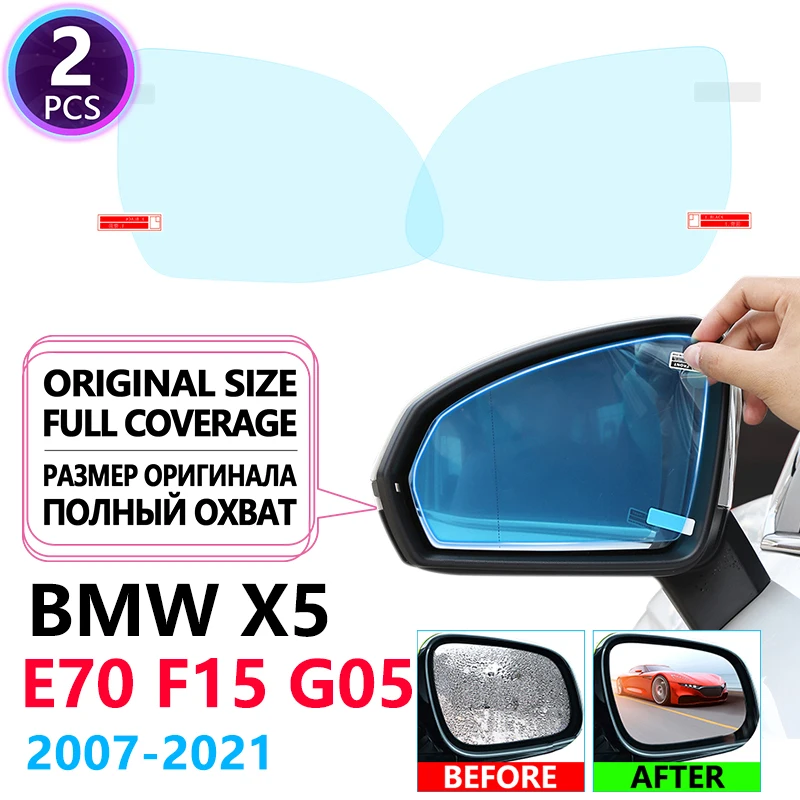 Full Cover Anti Fog Rainproof Films Rearview for BMW X5 E70 F15 G05 X5M 2007~2021 Car Anti-Fog Accessories 2010 2015 2017 2019