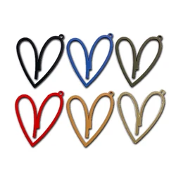 Multicolors Heart Eardrop Simple Metal Diy Material Pendant Necklace Earring Charms Jewelry Making Supplies Component 8pcs