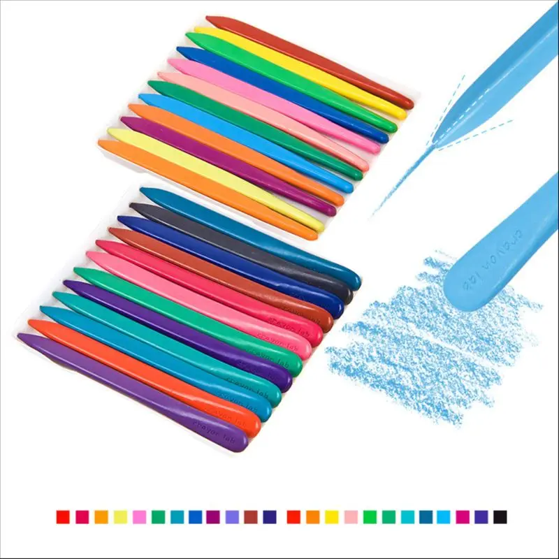 24 pz/scatola colorato Non tossico vernice cera triangolo pastelli per bambini bambini bambino scuola materna educazione precoce disegno