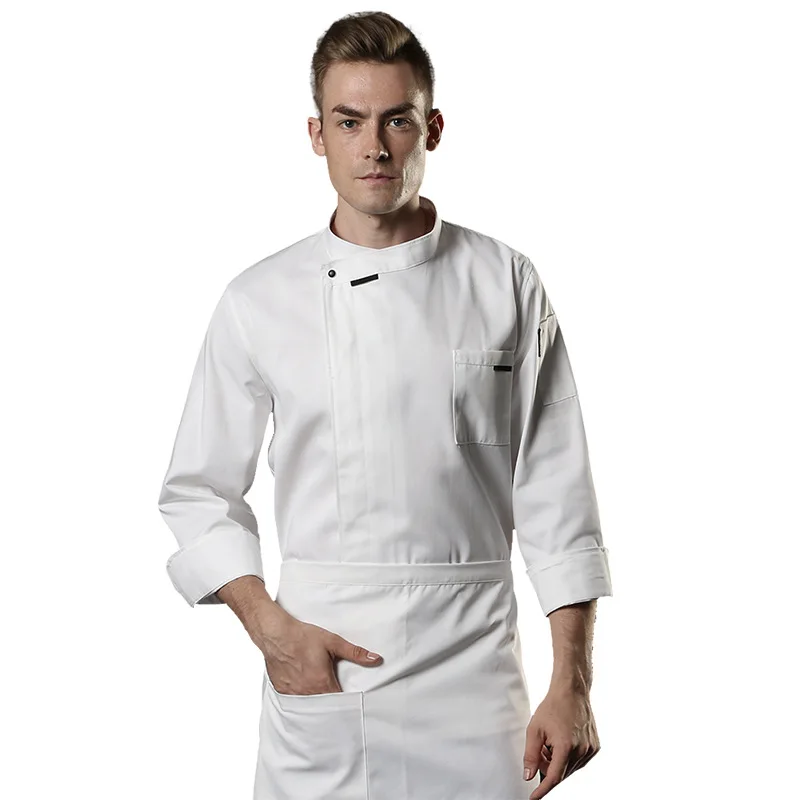 Manga longa outono resturant chef uniforme plus size homem serviço de comida do hotel cozinha trabalho vestir catering cozinhar macacão blusa