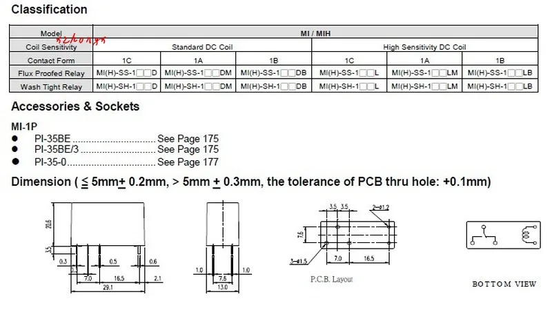 Relay MIH-SH-124L 16A 25OVAC closes 5