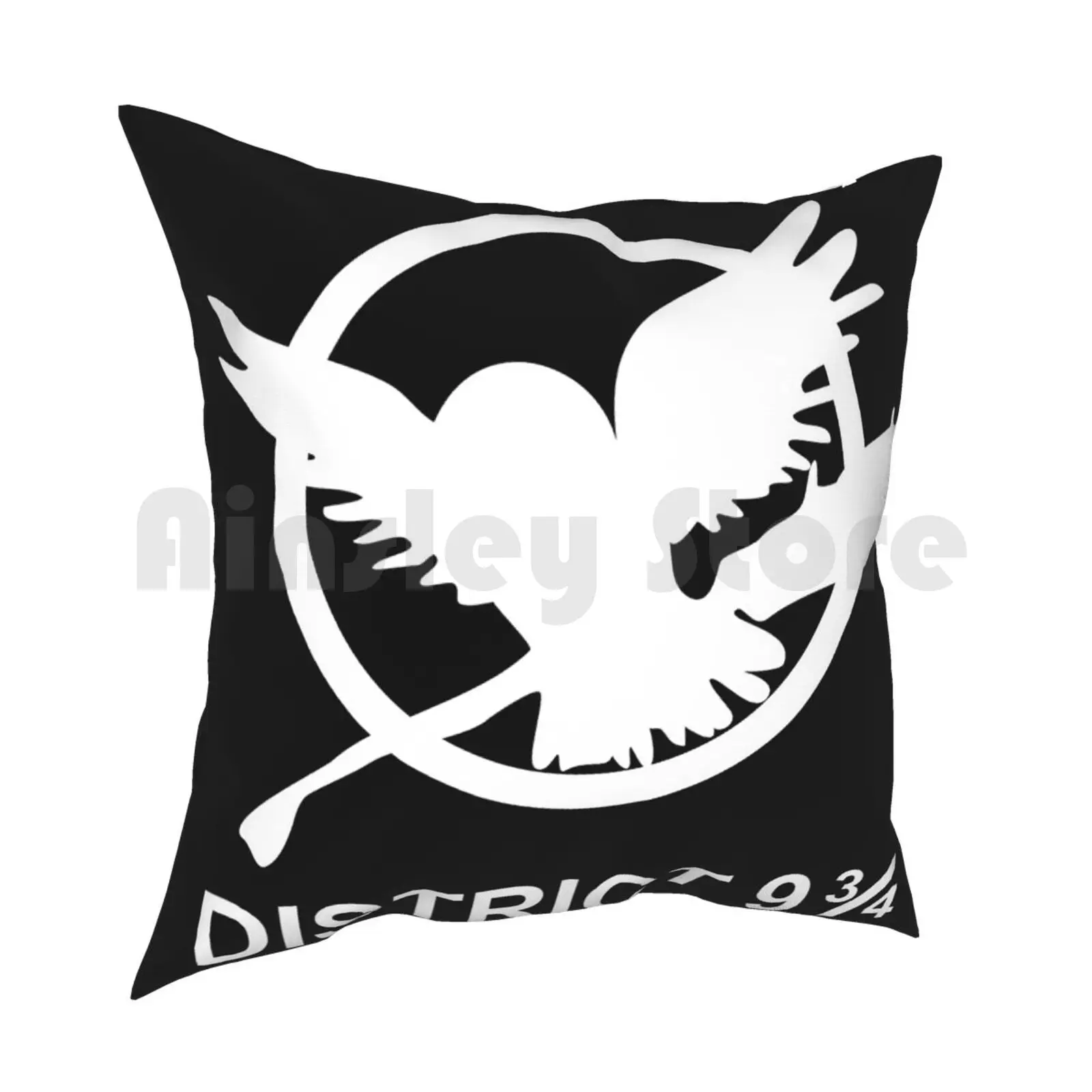 District 9 3 / 4 Pillow Case Printed Home Soft Throw Pillow Book Hunger Games Hunger Games Katniss Owl District District