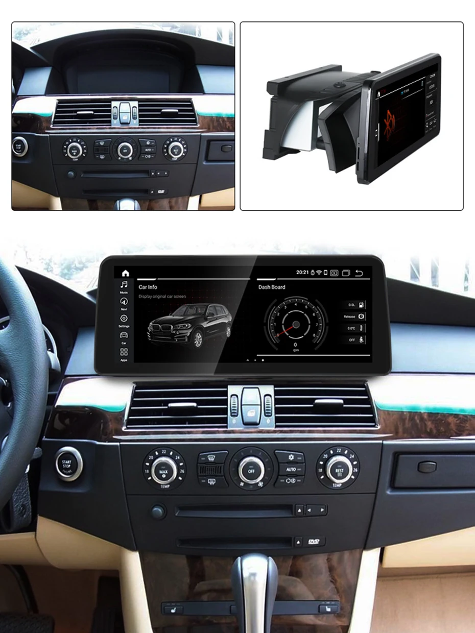 12.5 Inch Snapdragon Android 12 8G+64G Car Multimedia DVD Player GPS Radio For BMW 3 5 Series E60 E61 E62 E63 E90 E91 BT 4G LTE