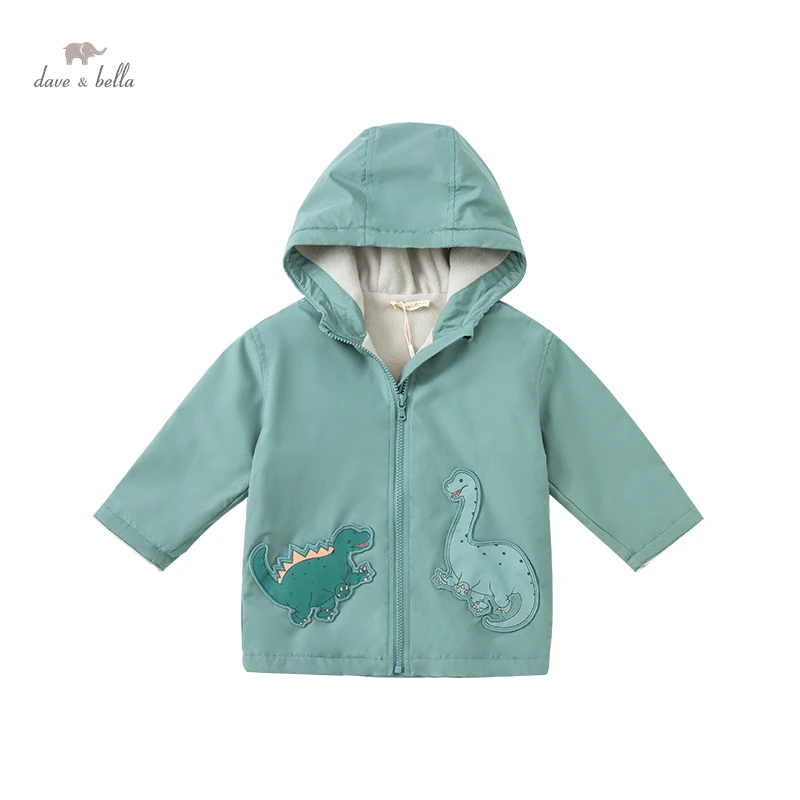 

DBX18391 dave bella winter baby boys fashion cartoon pockets hooded coat children tops infant toddler outerwear