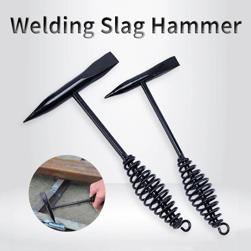 

Electric Welding Chipping Hammer High Carbon Steel Spring Handle Durable Derusting Slag Hammer Rust Removal Maintenance Tool