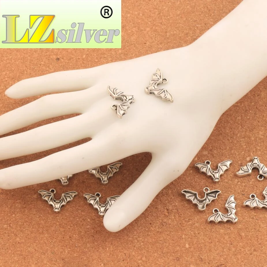 Bat with Open Wings Spacer Charm Beads 200PCS Zinc Alloy Pendants Alloy   Jewelry DIY L979 15.8x23.9mm