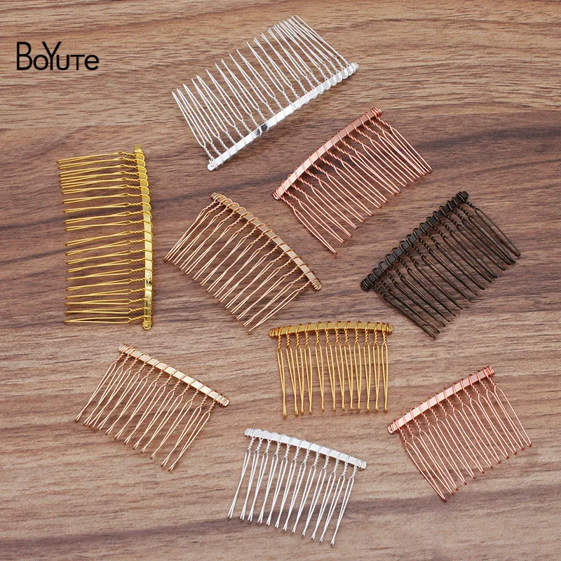 BoYuTe (20 Pieces/Lot) 12-15-20-25 Teeth Metal Iron Wire Hair Comb Diy Hair Jewelry Accessories Handmade Materials