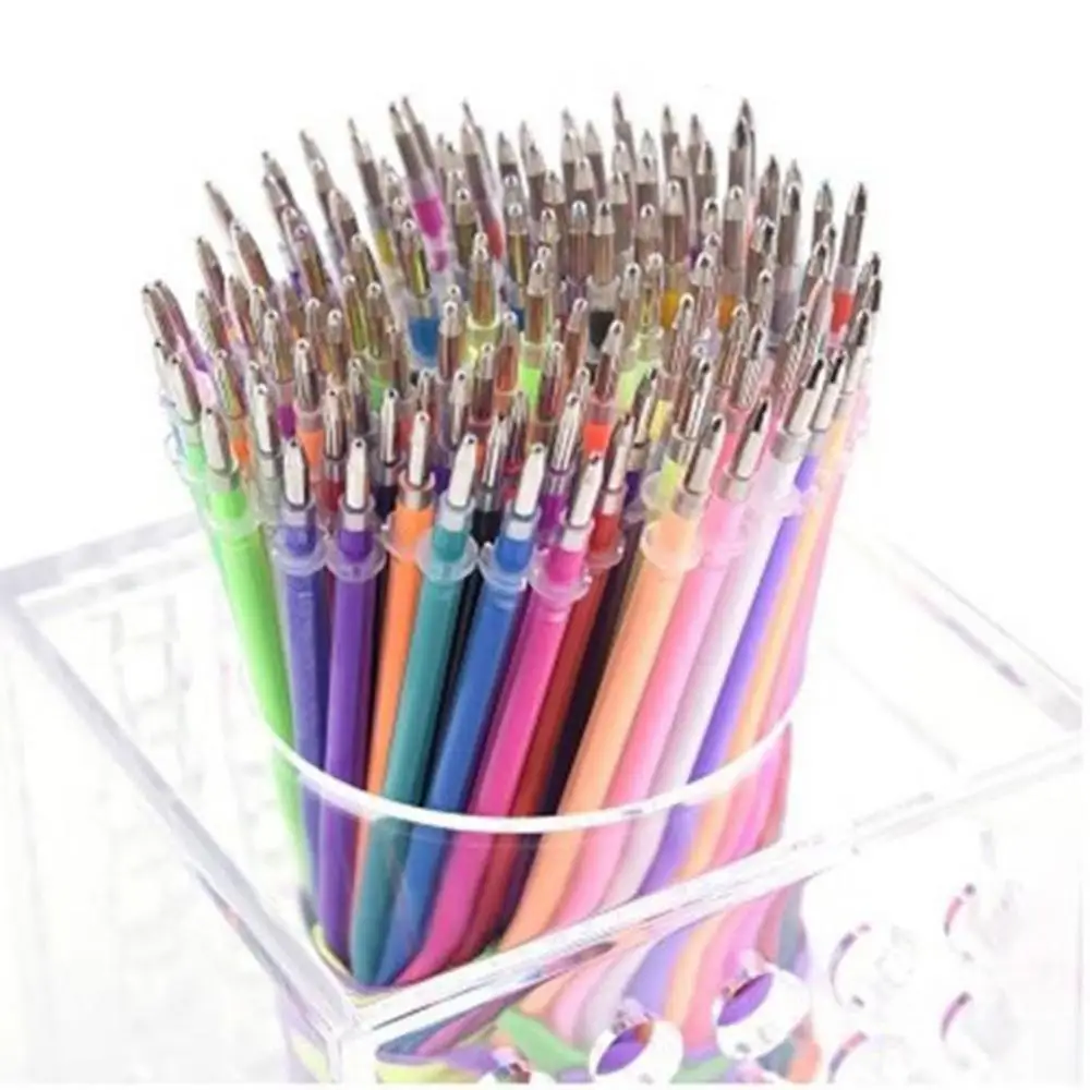 

12/24/36/48/100Pcs Gel Ink Pen Refills Glitter Multicolor 1mm Writing Painting Replaceable Refills Marker Office School Gel Pens