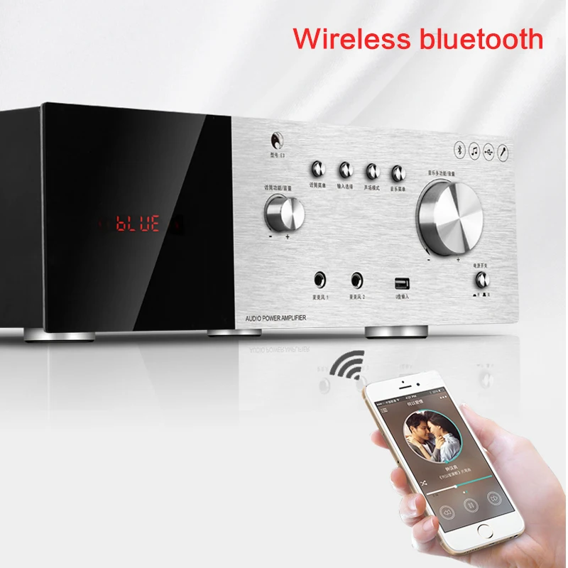 500W 5.1 High-power Professional Digital Power Amplifier E-3 Home Bluetooth Family Living Room Karaoke High-fidelity Decoding