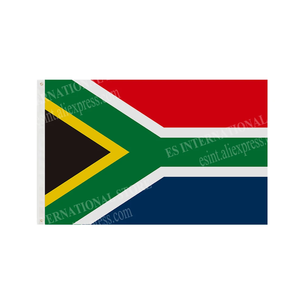 South Africa Flag National Graphic Custom Printed Hanging Banner Design Outdoor Polyester Shaft Cover Grommets 3X5FT 90X150CM