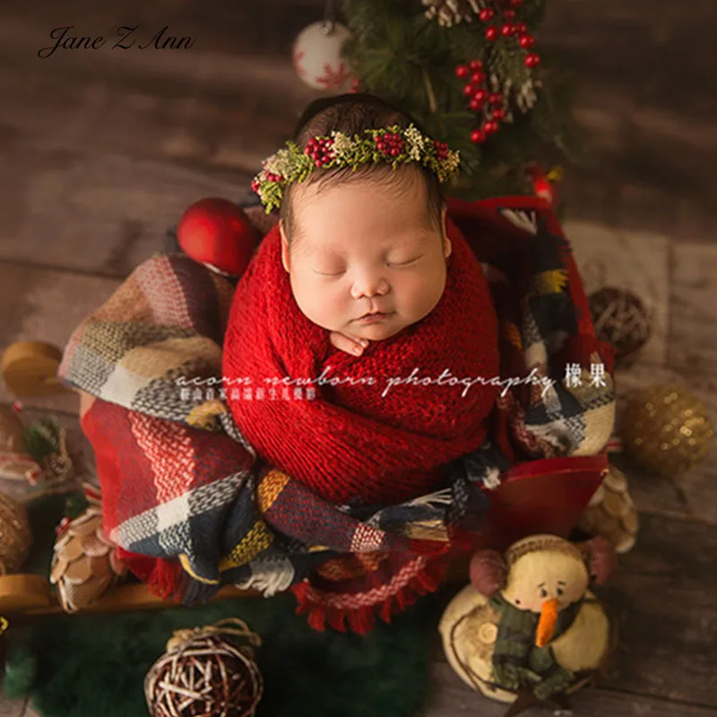 Christmas Carol Headwear Flower Series Baby studio shooting accessories newborn Photography props headband has smell