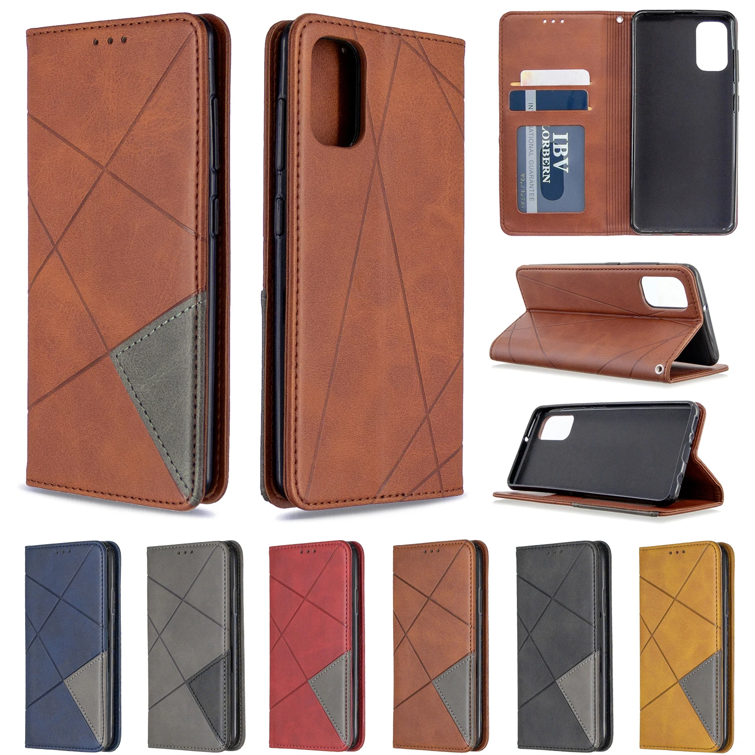 Luxury Leather Case For Samusng A10 A20 A30 A40 A50 A70 A01 A11 A21 A31 A41 A51 A71 A02S A12 A32 A42 A52 A72 PU Flip Phone Cover