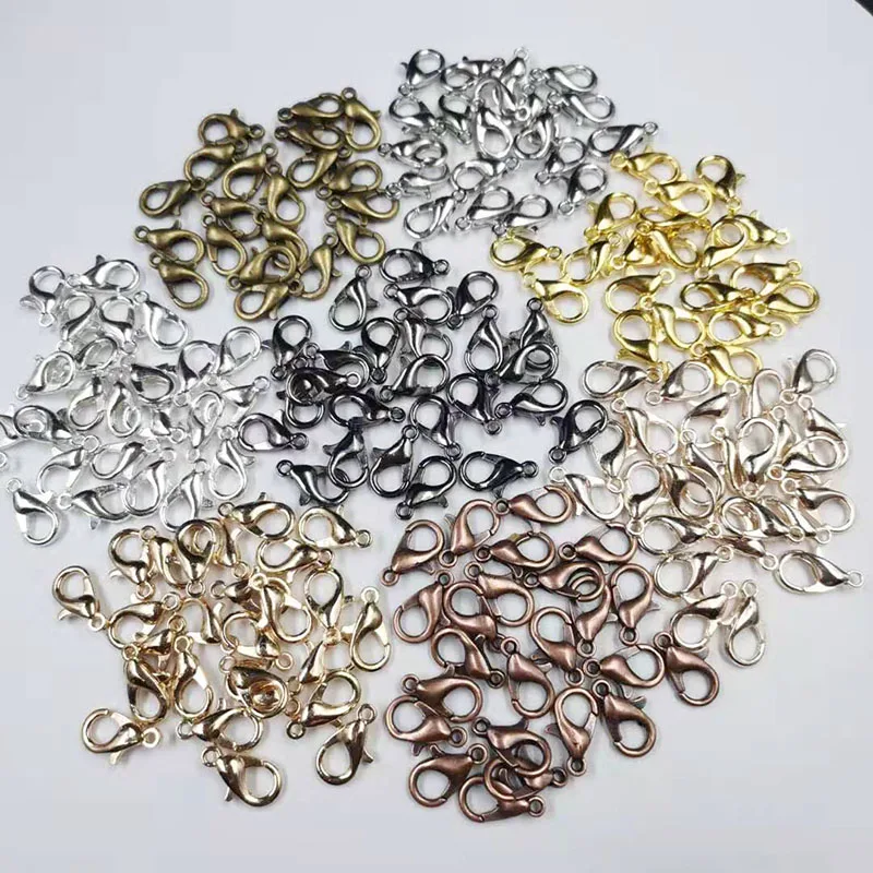 

100pcs Lobster Clasps for Bracelets Necklaces Hooks Chain Closure Findings Accessories For Jewelry Making Wholesale