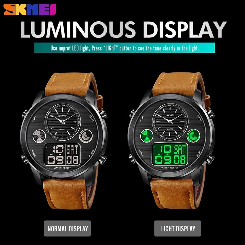 SKMEI Luxury Digital Mens Watch Sports Electronic Chrono Daylight Saving Time Male Clock Waterproof Wristwatch Relogio Masculino