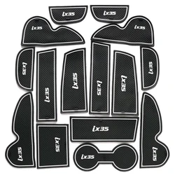 Door Slot Mat for Hyundai IX35 2009~2015 Gate Groove Cushion Car Door Rubber Cup Holder Mats Anti-slip Carpets Position