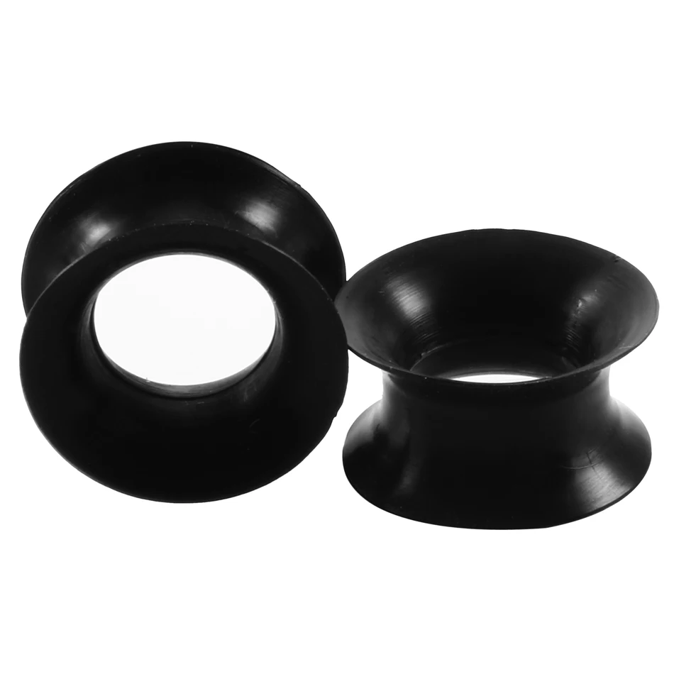 2pcs/lot Silicone Flexible Thin Double Flared Ear Plugs Flesh Tunnel Ear Gauges Expander Stretcher Earlets Ear Piercings Jewelry