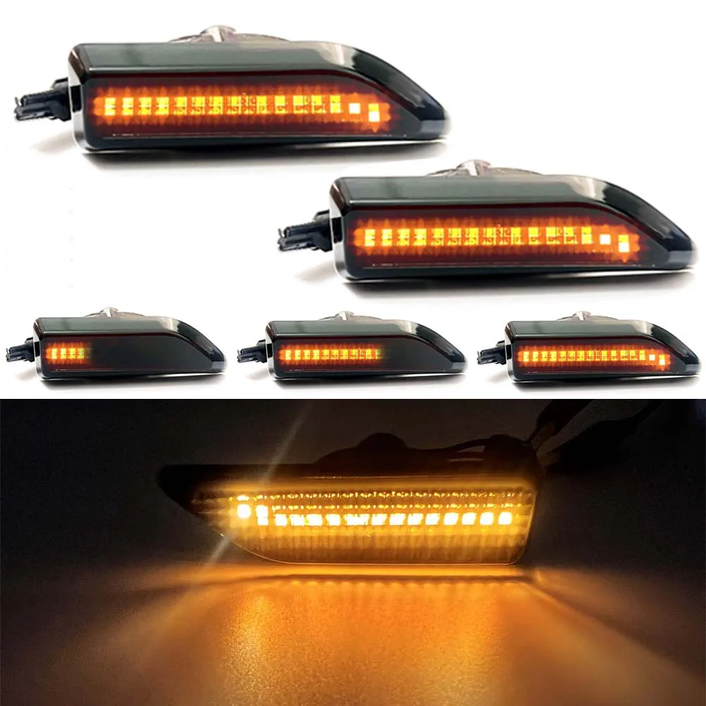 

For MINI Countryman F60 2017 2018 2019-2021 Smoked Lens Dynamic Amber LED Side Marker Lights Sequential Flowing Turn Signal Lamp