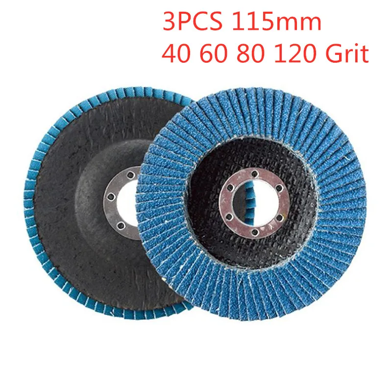 3 Pcs Grinding Wheels Flap Discs 115mm 4.5 Inch Sanding Disc Grinding Wheels Blades For Angle Grinder Wood Abrasive Tool