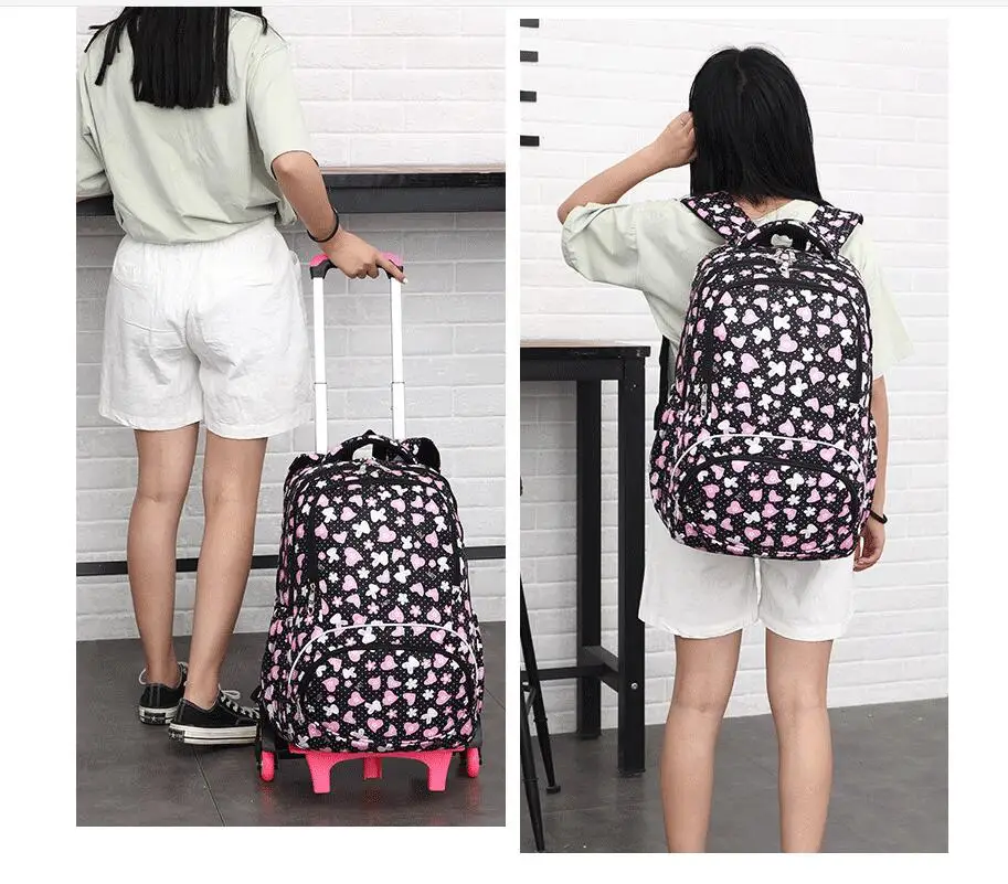 School Rolling backpack for girls Wheeled Backpack for school Children school trolley Bag kids travel trolley backpack on wheels