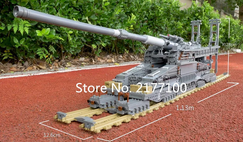 KAZI 10005 WW2 High-Tech Series The Heavy Gustav Model Building Blocks Set Classic MOC Military Educational Toys for Children