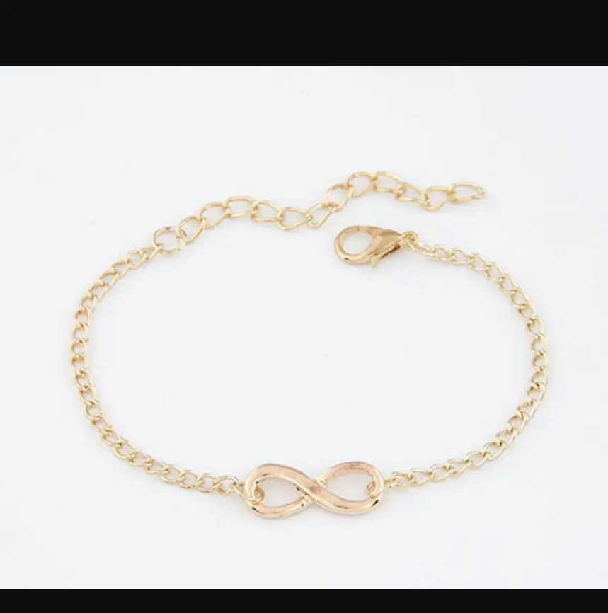 المرأة محظوظ 8 والقلب إنفينيتي سحر أساور هدية الرقيق سوار اليد مجوهرات S2048 #6