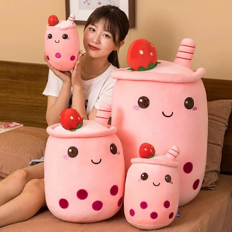 Boba Plushies Bubble Tea Plüschtiere Kawaii Plüsch Tasseförmiges Kissen Echte Lebensmittel Gefüllte Weiche Rückenkissen Kindergeburtstagsgeschenk