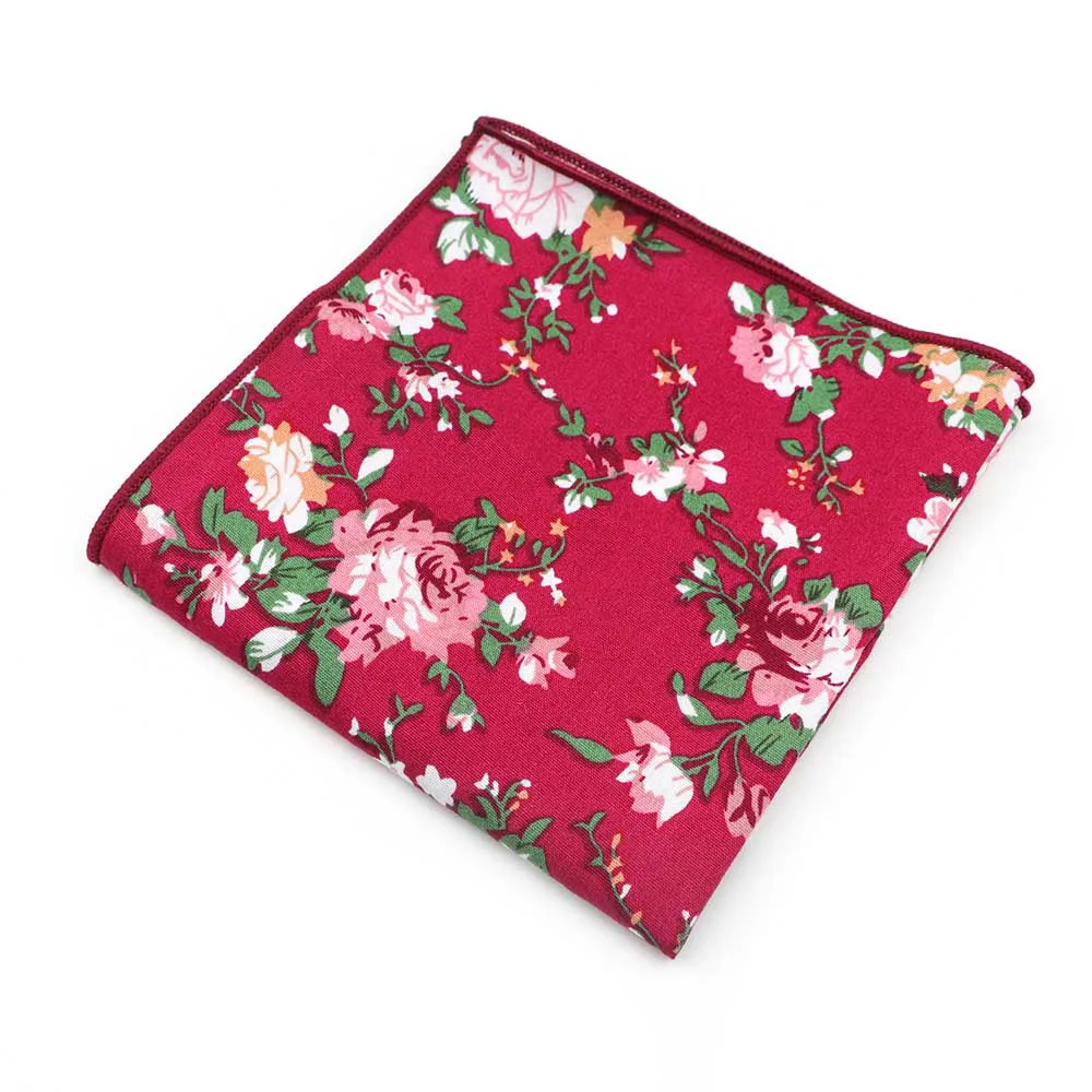 Men's Floral Pocket Square, Retro Style