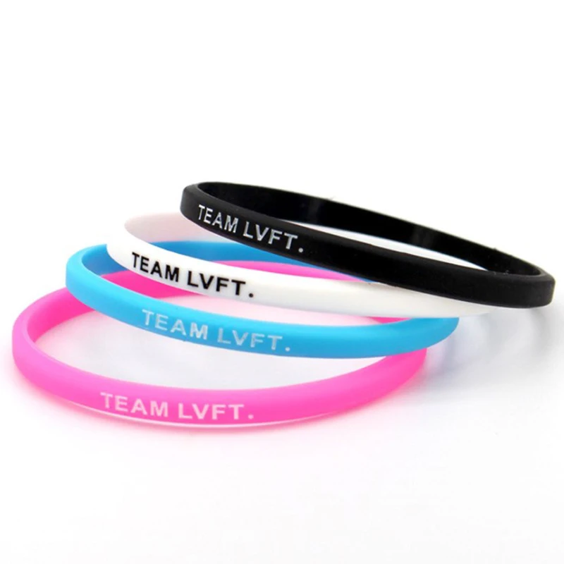 

Small Engraving Silicone Bracelet Customized Printed Raised Personal LOGO Custom Colorful Rubber Wristband DIY Accessries