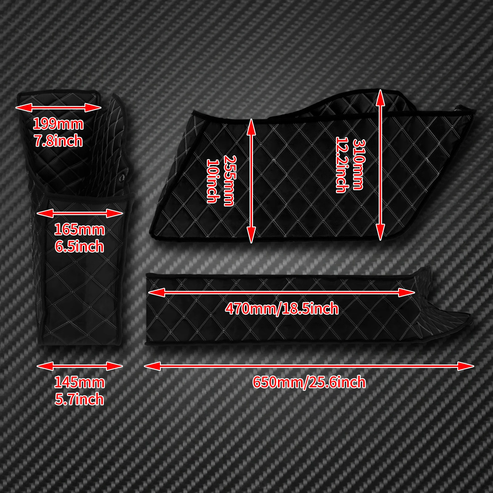 2xMotorcycle Saddlebag Insert Carpet Liner Thread Extended Bag For Harley Touring Electra Street Road Glide Road King FLHT 14-21