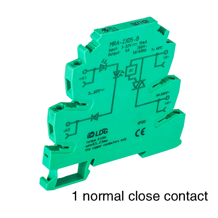 MRA-23D5-B 1NC Normal Close 5A Ultra-thin SSR Interface Solid State Relay DC AC Input:3-32VDC Voltage Relay Module Control Board