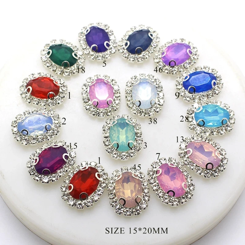 Hot Sale 10Pcs/Lot 15*20mm RhinestoneResin jelly color Accessories For Hand Made New Fashion Shiny Cabochon Setting Supplies