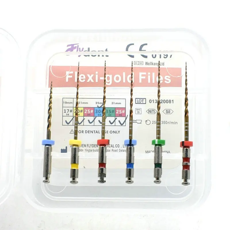 Dental 04 Taper Files Heat Gold Flexible Endo Rotary Golden Files Endodontic Niti Heat Activation Pro-Endo 25Mm Dentistry