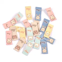 Mixed Color Cartoon Animal Pattern 50pcs Handmade Woven Label For Clothing Labels Shoes Bags Garment Tags 15x40mm CP3232