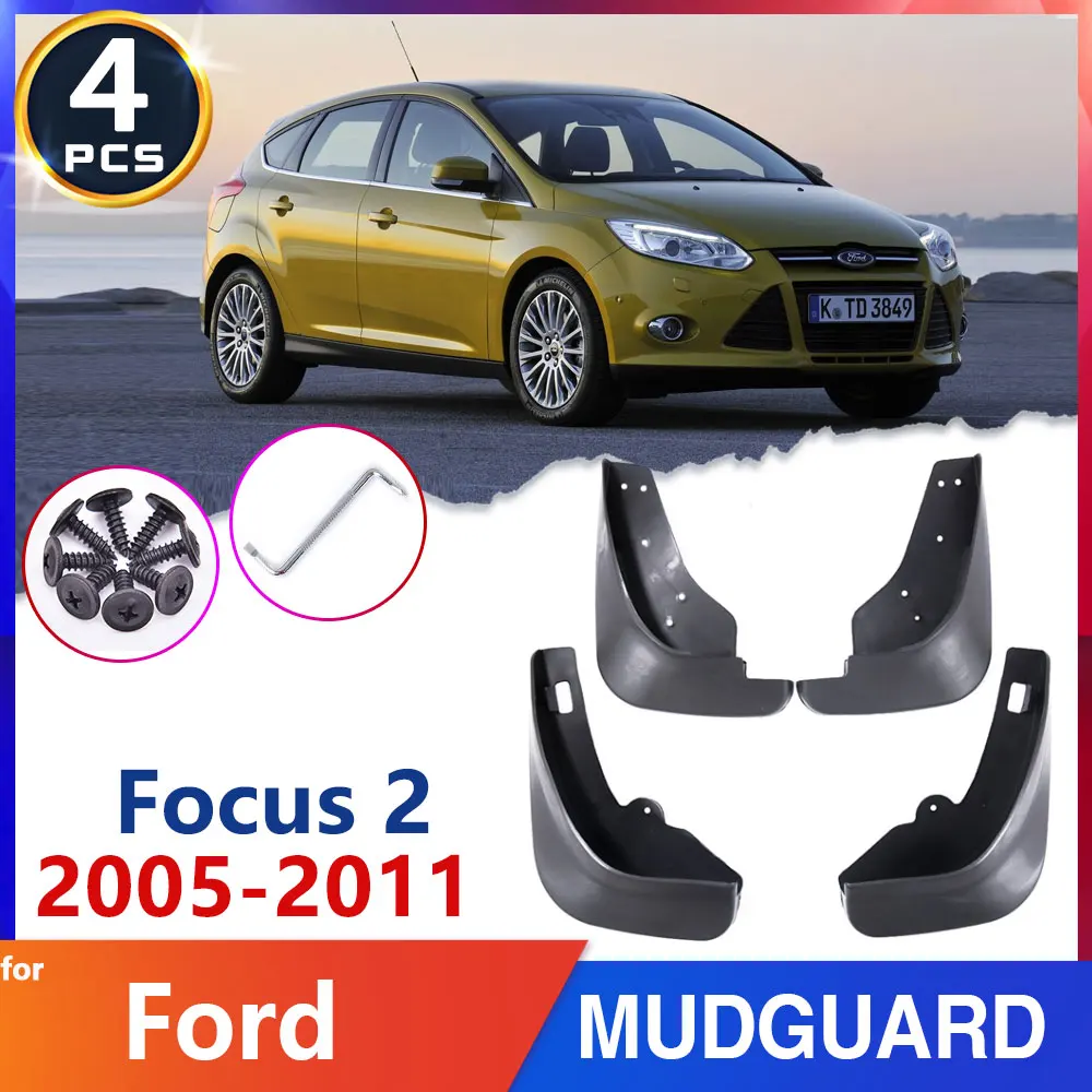 Car Mudflaps Mudguard Fender for Ford Focus 2 MK2 MK2.5 Hatchback 2005~2011 2006 2007 2008 Mud flap Guards Car Goods Accessories