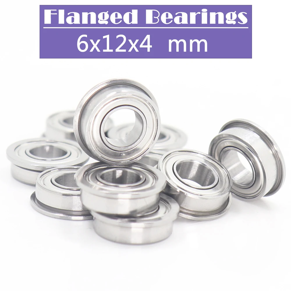 MF126ZZ Flange Bearing 6*12*4 mm ( 10 PCS ) Double Shielded Miniature Flanged MF126 Z ZZ Ball Bearings MF126-2Z MF126Z