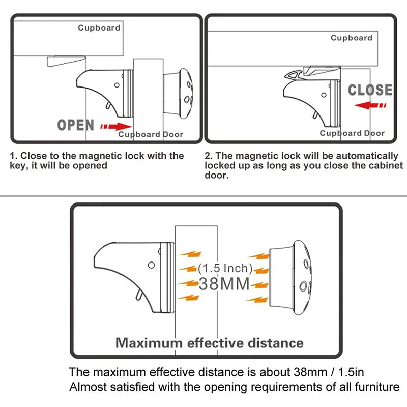 قفل أمان مغناطيسي للأطفال ، حماية الطفل ، درج أمان ، مزلاج ، محدد باب الخزانة ، أقفال غير مرئية