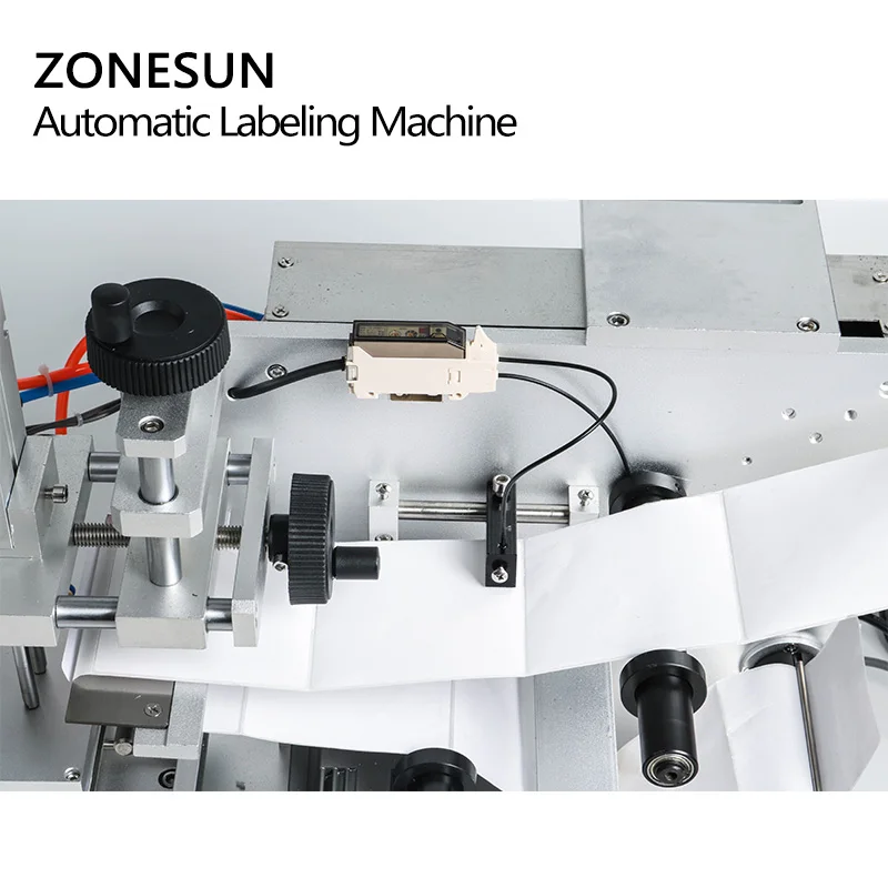 ZONESUN LT-60 Semi Automatic Pneumatic Flat Labeling Machine Drugs Bottle Labeling Machine Stick Mark Labeller