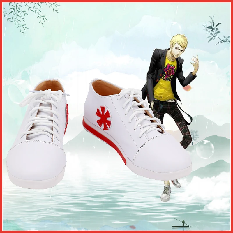 

CosplayLove Persona 5 P5 Sakamoto Ryuji White Coslay Shoes Long Boots Leather Custom Made
