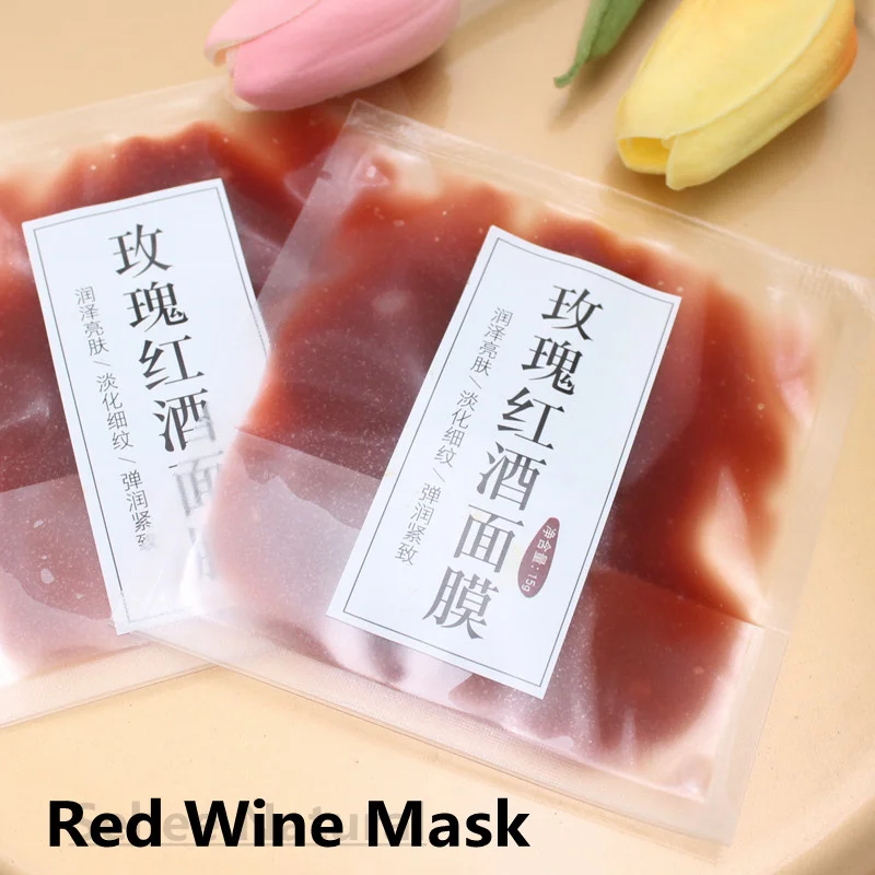 

10pcs Moisturizing Whitening Rose Red Wine Mask Anti Oxidant Brightening Jelly Mask Gel 15g/pc