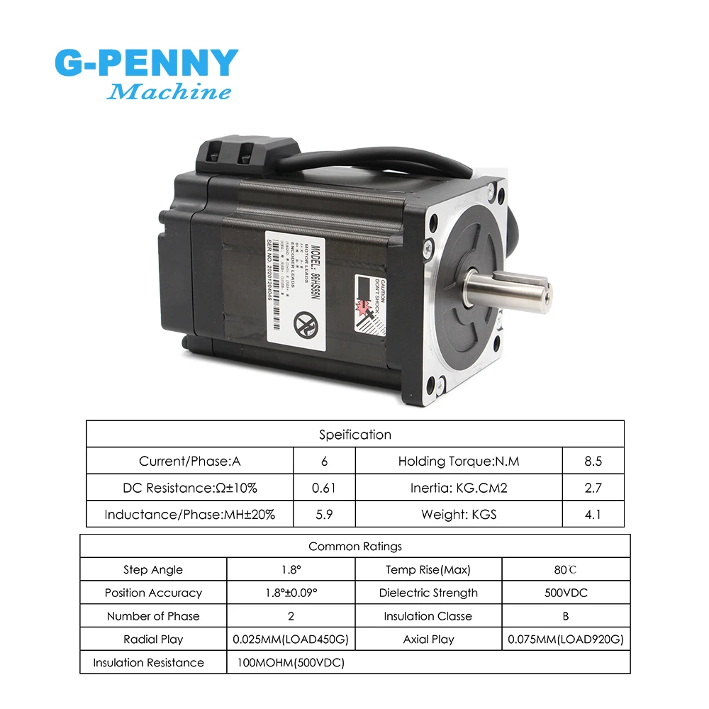 G-PENNY 4 kits Nema34/23 3/4 Axis CNC Controller Kit X-Y-Z-A axis HBS 8.5Nm 2.2Nm Closed Loop Stepper Motor With Encoder Servo